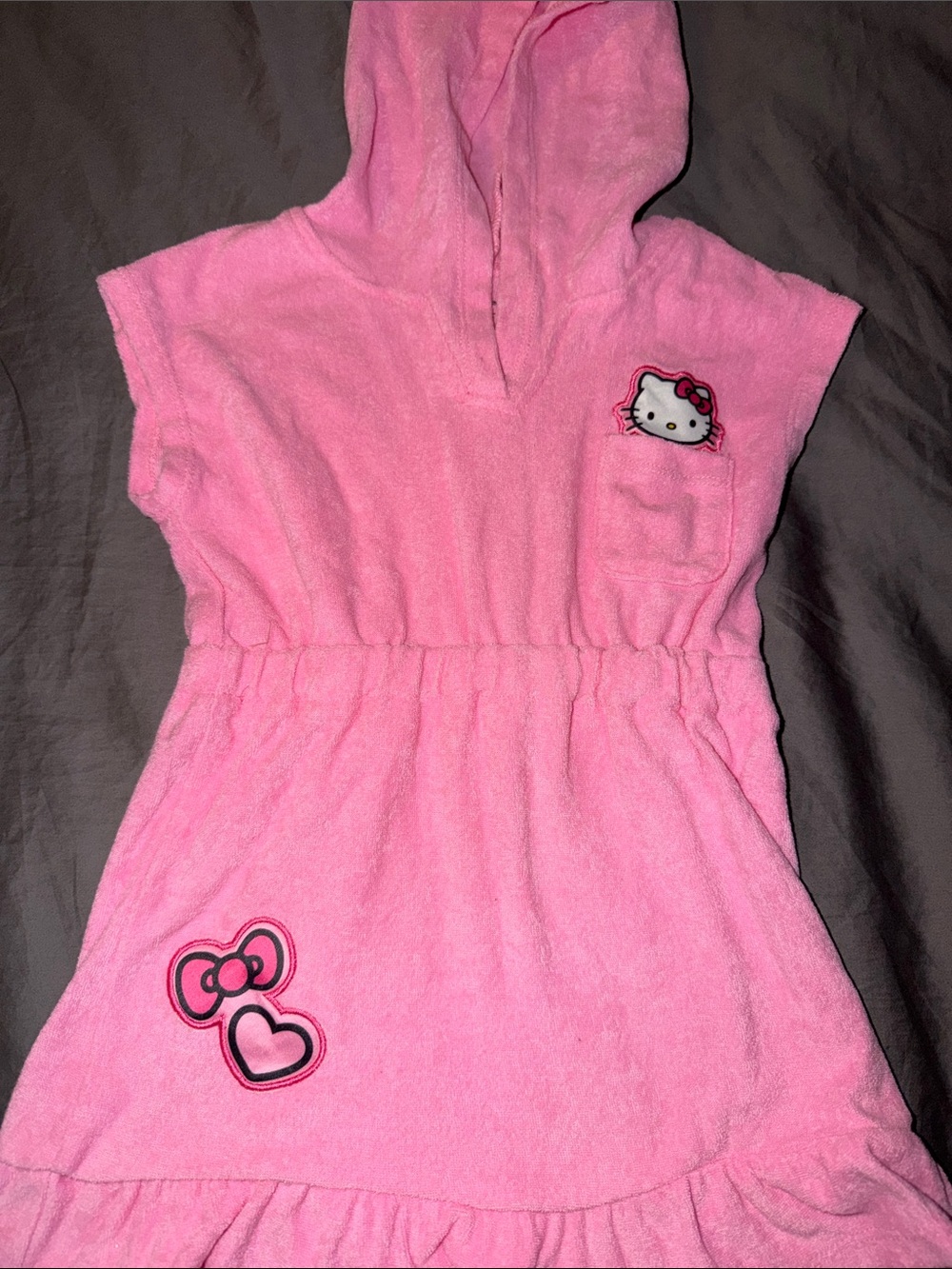 Hello Kitty Pink Hooded Terry Tunic Dress